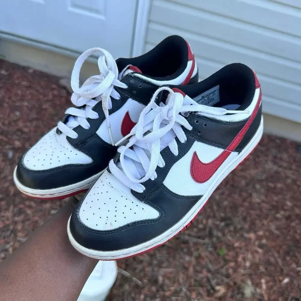 Nike Dunk Low Golf‎ Athletic Shoes Size 4Y Black White University Red